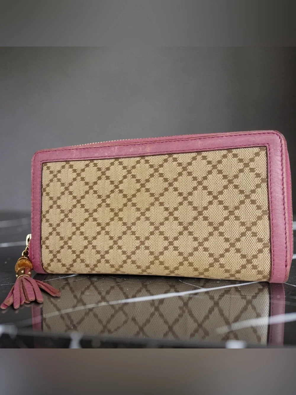 GUCCI Diamanté Bamboo Zip Around Wallet 😍💗 - Picture 3 of 16